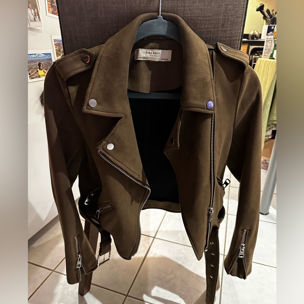 Zara Faux Suede Women’s Moto Jacket 
Used, great condition 
Size S